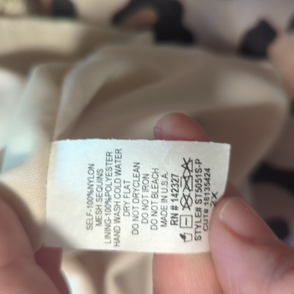 Silver sequin mini pencil skirt 2x - Picture 5 of 5